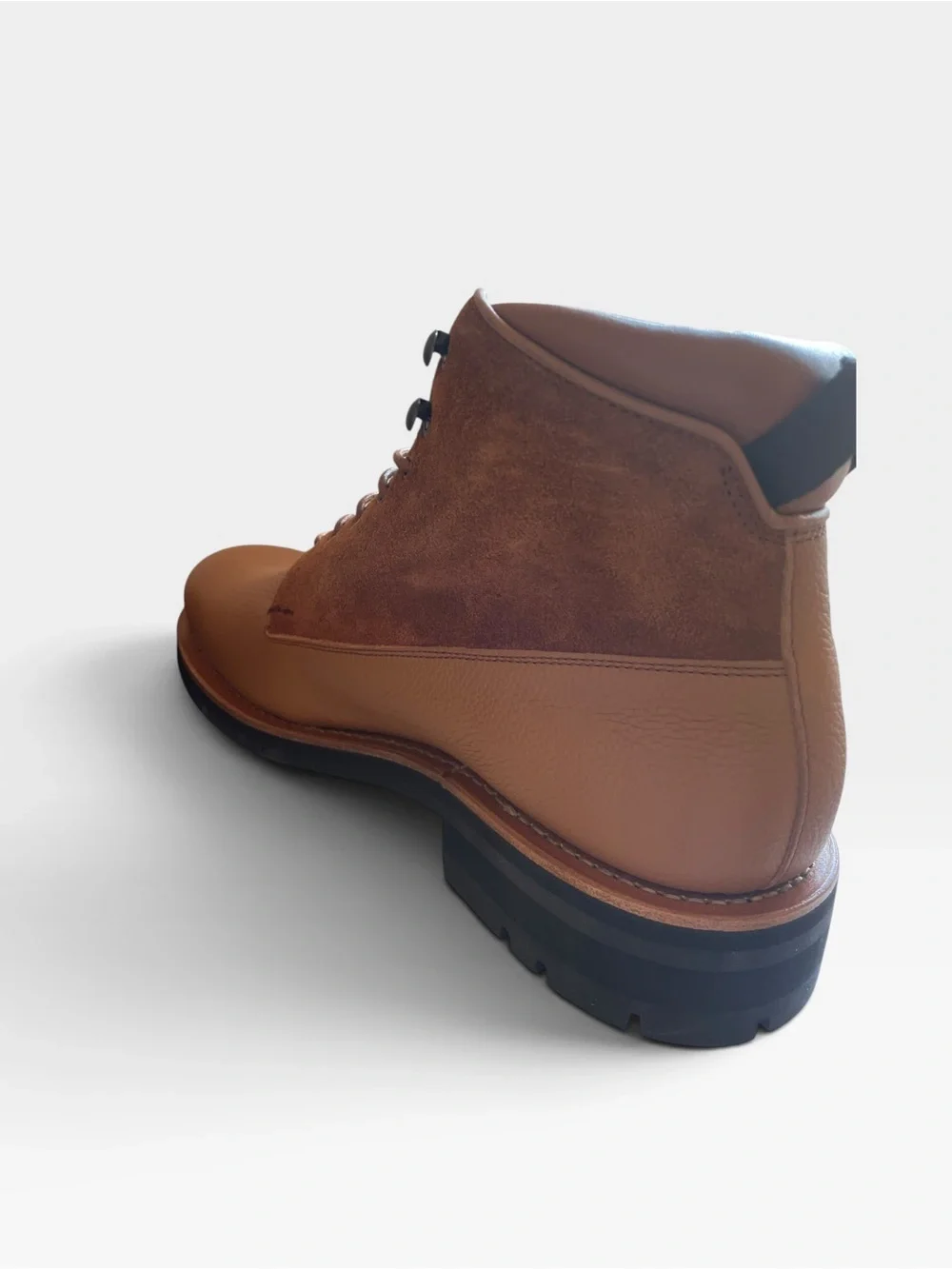 Heschung Raphia Boxing in Cognac Brown Leather Lace-Up Boots UK7 = US 7.5-8 New